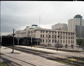 VIA Rail Canada station at Winnipeg, Manitoba on July 07, 1990.