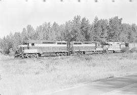 Burlington Northern diesel locomotive 3001 at Cocolalla, Idaho in 1970.