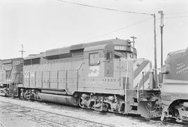 Burlington Northern diesel locomotive 2214 at Tacoma, Washington in 1971.