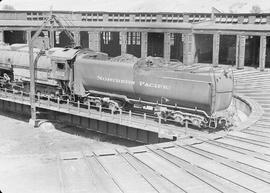 Northern Pacific steam locomotive 5112 at Missoula, Montana, in 1949.