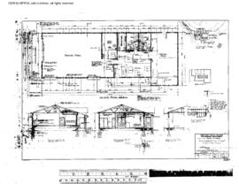 Northern Pacific Engineering Drawing, Depot at Gardiner, Montana, 1956