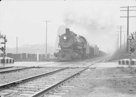 Northern Pacific steam locomotive 1612 at Tacoma-McCarver St, Washington, in 1943.