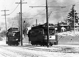 Seattle Municipal Railway Cars 602 and 608, Seattle, Washington, circa 1920