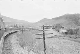 On board Northern Pacific North Coast Limited at Palmer Junction, Washington, in April 1962.