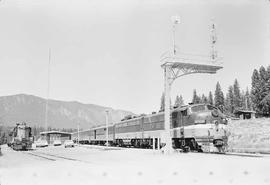 Northern Pacific Mainstreeter at Thompson Falls, Montana, in 1968.