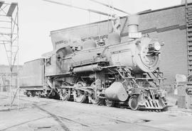 Northern Pacific steam locomotive 1381 at Tacoma, Washington, in 1954.