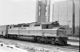 Amtrak diesel locomotive 506 at Dallas, Texas on June 22, 1978.