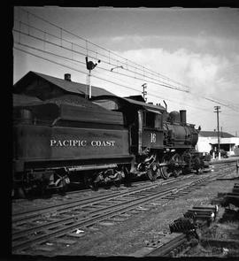 Pacific Coast Railroad steam locomotive number 16 at Renton, Washington in 1951.