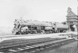 Northern Pacific steam locomotive 2657 at Laurel, Montana, in 1953.