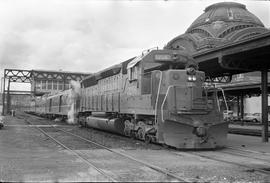 Southern Pacific 3206 leads Amtrak train number 199 at Tacoma, Washington on June 30, 1971.