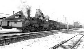 Pacific Coast Railroad freight train at Auburn, Washington, circa 1950.