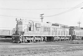 Burlington Northern diesel locomotive 6190 at Galesburg, Illinois in 1972.