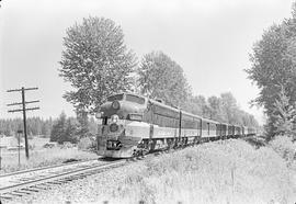 Burlington Northern diesel locomotive 9790 between Hope and Kootenai, Idaho in 1970.