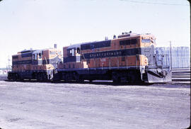 Burlington Northern Diesel Locomotive 1530, 1505 at Great Falls, Montana, 1971