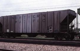 Northern Pacific hopper car number 76216 at Denver, Colorado, in 1978.