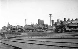 Northern Pacific steam locomotive 1357 at Tacoma, Washington, circa 1938.