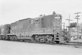 Burlington Northern diesel locomotive 1853 at Auburn, Washington in 1971.