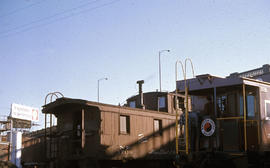 Northern Pacific Railroad Company caboose 1706 at Portland, Oregon in 1963.