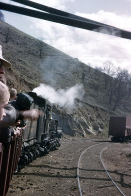 Klickitat Log and Lumber Company steam locomotive 7 at Klickitat, Washington in 1964.