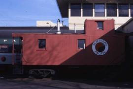 A Northern Pacific wood caboose at Vancouver, Washington, in 2001.