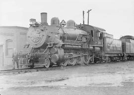 Northern Pacific steam locomotive 19 at Billings, Montana, in 1949.