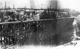 Pacific Coast Railroad  bridge at Newcastle, Washington, circa 1928.