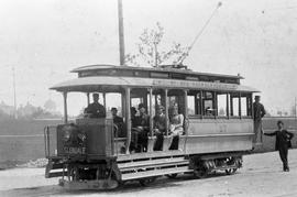 Tacoma Railway and Power Company streetcar 27 at Tacoma, Washington in 1889.