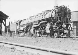 Northern Pacific steam locomotive 5109 at Laurel, Montana, in 1954.