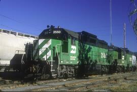 Burlington Northern 2550 at Bellingham, Washington in 1985.