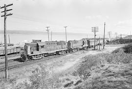 Burlington Northern diesel locomotive 4187 at Tacoma, Washington in 1971.