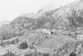 Southern Pacific Railroad tunnels at Donner Summit, California in 1975.