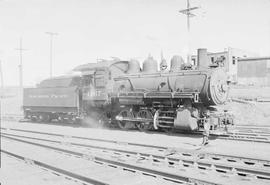 Northern Pacific steam locomotive 1167 at West Duluth, Minnesota, in 1954.