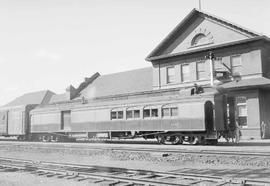 Northern Pacific Railroad Coach Number 1228 at Tacoma, Washington, circa 1938.