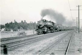 Great Northern Railway steam locomotive 2504 at Black River, Washington in 1940.