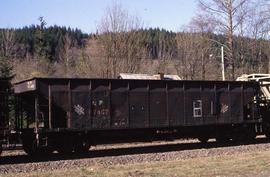 Northern Pacific open hopper car number 87467, at Skykomish, Washington, in 1988.