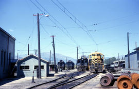 Butte, Anaconda and Pacific Railroad electric locomotive 63 at Butte, Montana in 1964.