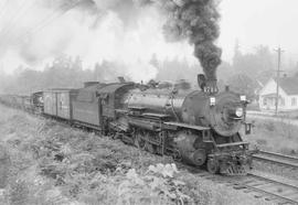 Northern Pacific steam locomotive 1714 near Auburn, Washington, in 1953.