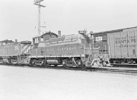 Burlington Northern diesel locomotive 83 at Seattle, Washington in 1973.