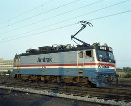 Amtrak electric locomotive 916 at Washington, District of Columbia on July 5, 1982.