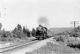 Northern Pacific steam locomotive number 2259 at Ravensdale, Washington, in 1945.