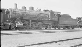 Northern Pacific steam locomotive 2449 at Pasco, Washington, in 1937.