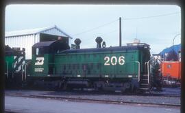 Burlington Northern 206 at Vancouver, British Columbia in 1977.