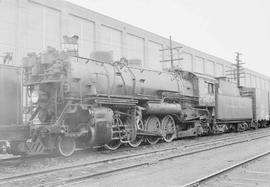 Northern Pacific steam locomotive 1854 at Brainerd, Minnesota, in 1954.