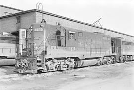 Burlington Northern diesel locomotive 1918 at Auburn, Washington in 1971.