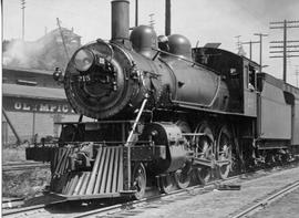 Northern Pacific steam locomotive 215 at Argo, Washington, circa 1925.