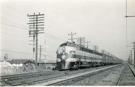 Great Northern Railway diesel locomotive 261 at Seattle, Washington, undated.