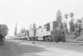 Southern Pacific Railroad diesel locomotive number 3009 at Palo Alto, California in 1973.