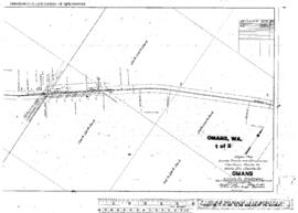 Plat Map of Northern Pacific Facilities at Omans, Washington, 1917