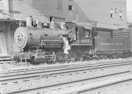 Northern Pacific steam locomotive 1097 at Seattle, Washington, circa 1950.