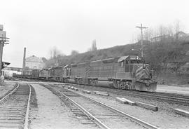 Western Pacific diesel locomotive 3537 at McCarver Street, Washington in 1971.